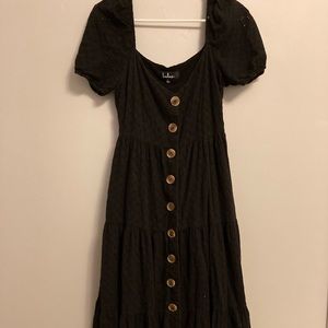 Lulus black maxi dress with buttons